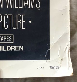Jaws (1975) Vintage 40x60 Heavy Stock Rare Movie Poster Spielberg 10