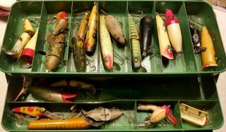 Vintage Sport King Tackle Box - Full of Old Fishing Lures. 3