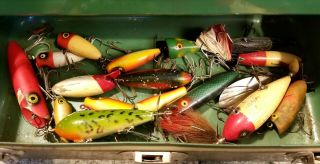 Vintage Sport King Tackle Box - Full of Old Fishing Lures. 8