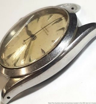 Vintage Mens Rolex Oyster Perpetual Steel Strong Running Watch To Restore 6580 7