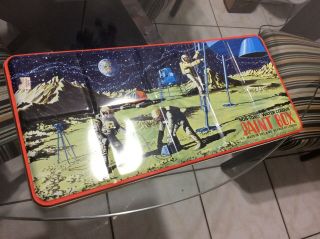 SPACE MOON LANDING RARE 1960 ' s Vintage PAGE OF lONDON water colour tin ART TOY 2