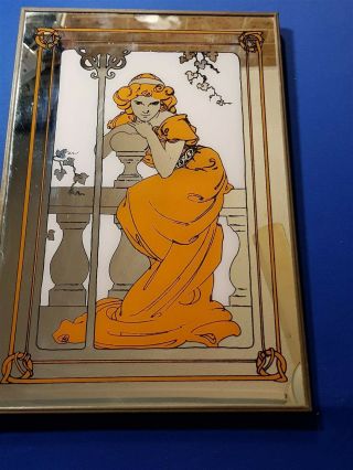 Vintage Retro Art Deco Style Wall Hanging Lady Mirror Japan