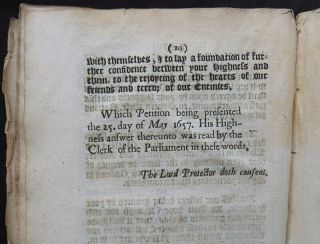 Rare HUMBLE PETITION & ADVICE PROTECTOR 1657 CROMWELL Commonwealth POWER OATH 8