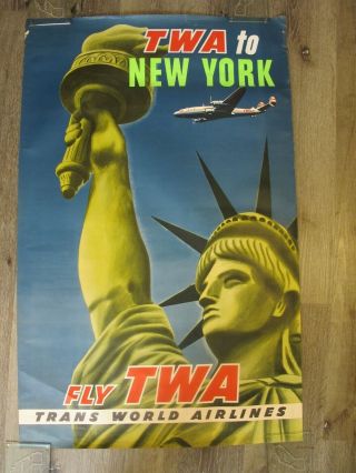 York Twa Vintage Travel Poster Rare