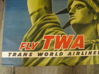 York TWA Vintage Travel Poster RARE 2