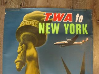 York TWA Vintage Travel Poster RARE 5