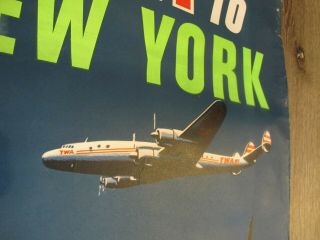 York TWA Vintage Travel Poster RARE 8