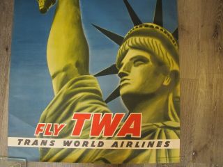 York TWA Vintage Travel Poster RARE 9