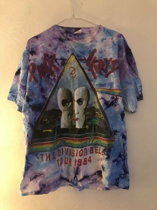 Vintage 1994 Pink Floyd Division Bell Concert Tee Shirt Xl Tour Tie Dye 90s Mens