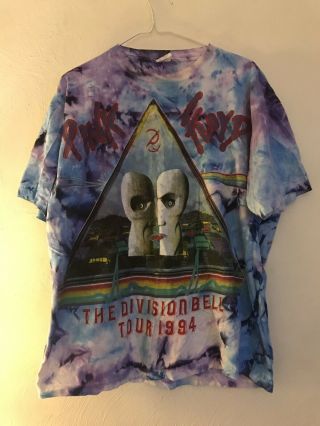 Vintage 1994 Pink Floyd Division Bell Concert Tee Shirt XL Tour Tie Dye 90s Mens 3