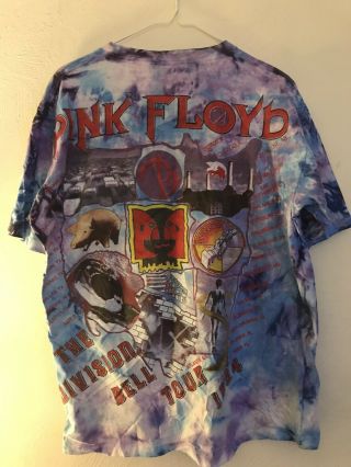 Vintage 1994 Pink Floyd Division Bell Concert Tee Shirt XL Tour Tie Dye 90s Mens 4