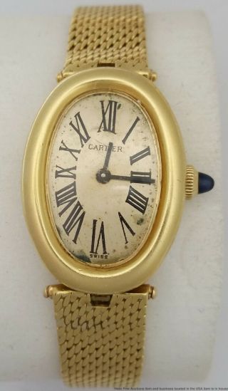 18k Gold Cartier 1980s Vintage Ladies Watch From Pennsylvania Estate