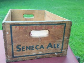 Vintage 1930s seneca ale beer crate chief redjacket watkins glen york RARE 7