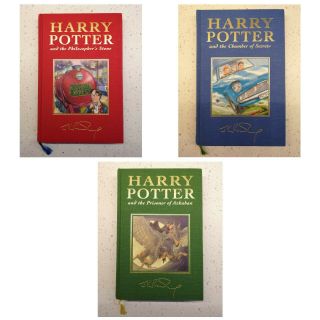 Rare 1st/1st Harry Potter Deluxe Edition UK Bloomsbury Complete Set First Prints 3