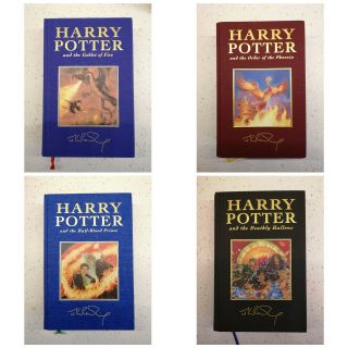 Rare 1st/1st Harry Potter Deluxe Edition UK Bloomsbury Complete Set First Prints 5