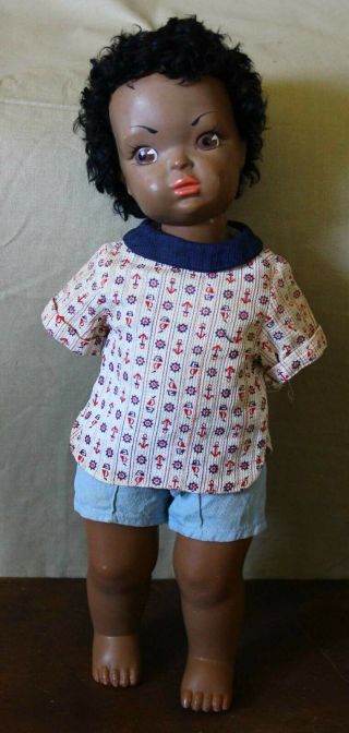 Vintage Black Terri Lee Doll Benji ? Boy Doll 16 " No Arms Doll Parts