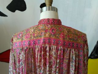 Rilu Kuwan for Judith Ann Vintage Sheer Indian Silk Dress 1970s Rare 10