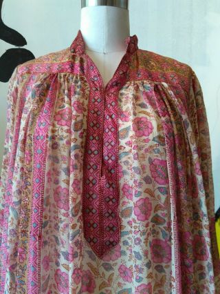 Rilu Kuwan for Judith Ann Vintage Sheer Indian Silk Dress 1970s Rare 4