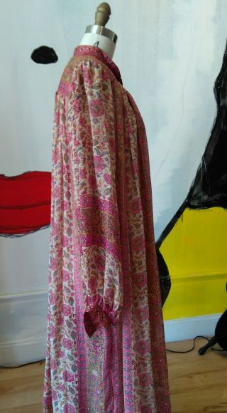 Rilu Kuwan for Judith Ann Vintage Sheer Indian Silk Dress 1970s Rare 6