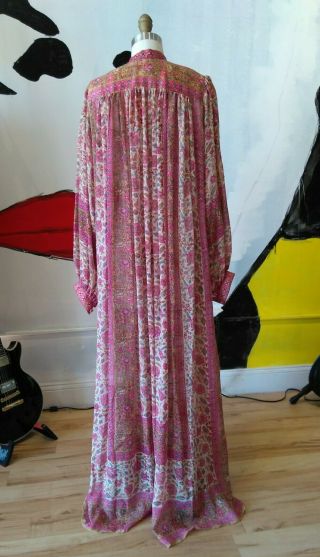 Rilu Kuwan for Judith Ann Vintage Sheer Indian Silk Dress 1970s Rare 7