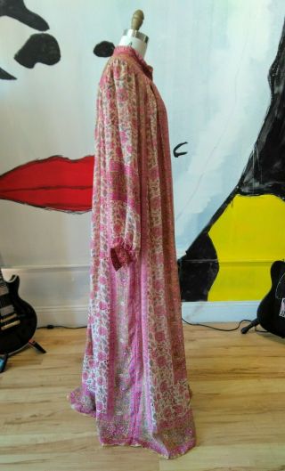 Rilu Kuwan for Judith Ann Vintage Sheer Indian Silk Dress 1970s Rare 9