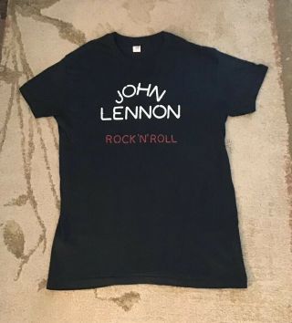 John Lennon Rock ‘n’ Roll Vintage Shirt Lp 1975 Deadstock 2 Sided Apple Beatles