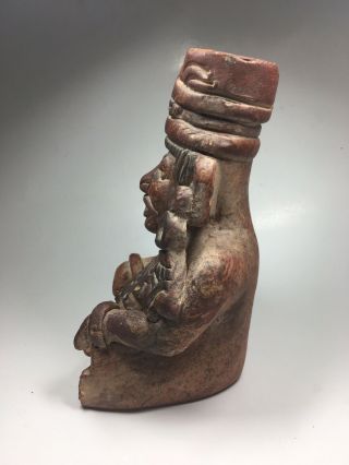Antique Peruvian Incan Aztec Mayan Deity Effigy Vessel Pottery Pre - Columbian 3