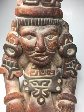 Antique Peruvian Incan Aztec Mayan Deity Effigy Vessel Pottery Pre - Columbian 6