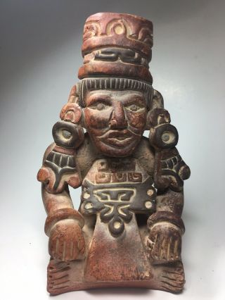 Antique Peruvian Incan Aztec Mayan Deity Effigy Vessel Pottery Pre - Columbian 7