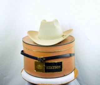 Rare Vintage Stetson Beaver100 Cowboy Hat Size 7 5/8 W/ Orig Box