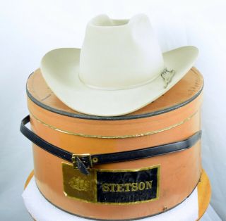 Rare Vintage Stetson Beaver100 cowboy hat Size 7 5/8 W/ Orig Box 3