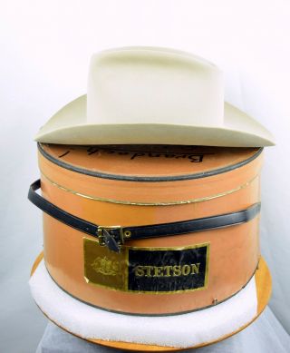 Rare Vintage Stetson Beaver100 cowboy hat Size 7 5/8 W/ Orig Box 4