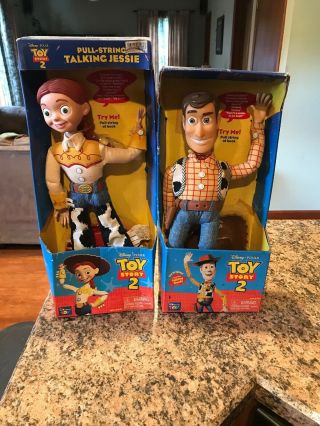 Vintage Toy Story 2 Jessie & Woody Pull String Talking Dolls