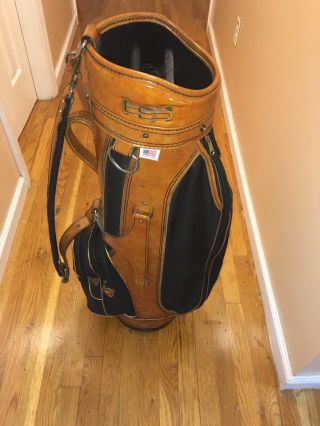 Vintage Leather Golf Bag By Burton Mfg Co.  Jasper Alabama Brown Black