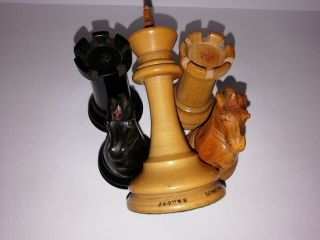 ANTIQUE JAQUES STAUNTON CHESS SET C 1865 TO 70 Steinitz knights weighted felted. 5