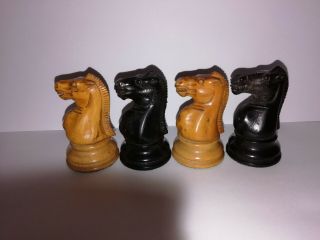 ANTIQUE JAQUES STAUNTON CHESS SET C 1865 TO 70 Steinitz knights weighted felted. 7