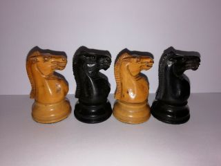 ANTIQUE JAQUES STAUNTON CHESS SET C 1865 TO 70 Steinitz knights weighted felted. 8