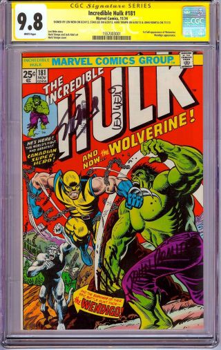 Hulk 181 Cgc 9.  8 Ss Stan Lee,  Trimpe,  Wein & Romita 1st Wolverine Rare Gem