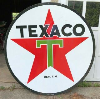 Double - Sided Texaco Sign,  Rare 1957,  Large 6 