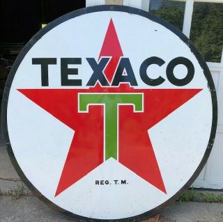 Double - sided Texaco Sign,  Rare 1957,  Large 6 ' Round 2