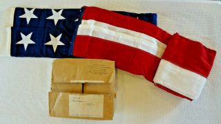 Vintage 48 Star 1957 Valley Forge Us American Flag - Sewn Stars 5 X 9.  5 Ft