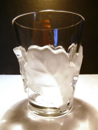 Vintage Lalique Crystal Chene (1950 -) Double Old Fashioned 4 5/8 " Made France