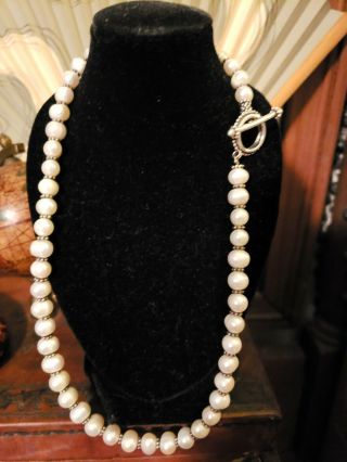 Stephen Dweck Pearl Sterling Necklace Signed