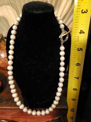 STEPHEN DWECK PEARL STERLING NECKLACE Signed 2