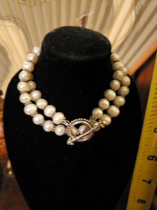 STEPHEN DWECK PEARL STERLING NECKLACE Signed 6