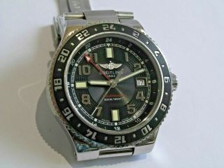 Breitling Superocean Gmt Calendar A32380 Auto Rare Gents Watch C/w Box