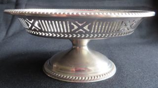 Rare Vintage U.  S.  Navy Usn Gorham Silver Soldered Candy Compote Oval Pierced