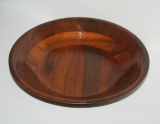Vintage Vermillion Centerpiece Serving Bowl - Walnut Wood,  12 " Salad Bowl