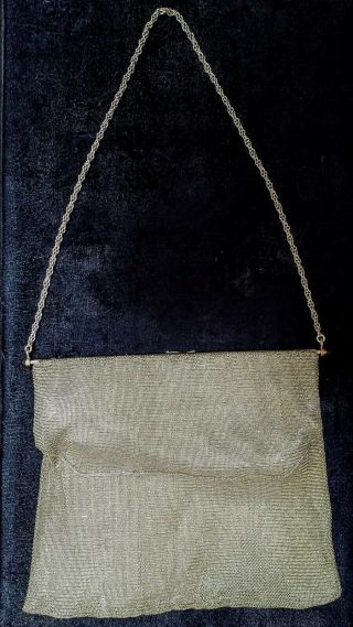 Vintage 14k Gold Mesh Evening Bag C.  1920s