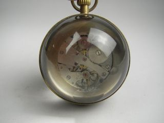 CHINESE OLD BRASS GLASS Pocket Watch BALL Clock diameter 60mm 5